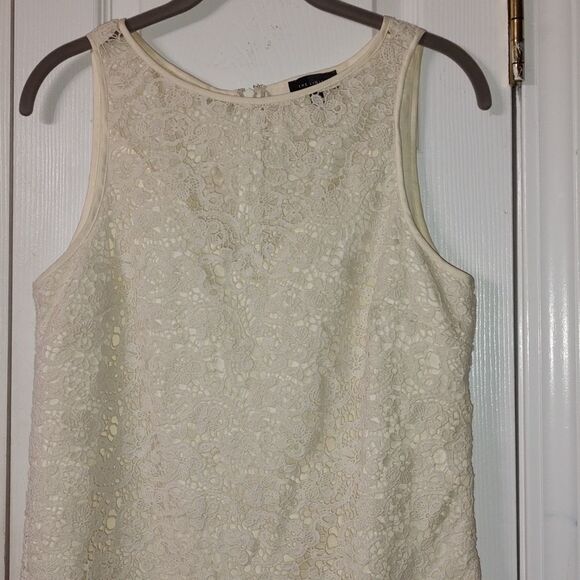 The Limited Brand Dress Ivory Crochet Sleeveless Midi Lined Dress Sz 6 - Picture 3 of 6